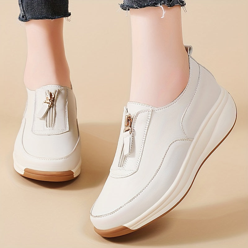 Women's Casual Wedge Sneakers Flat-Sole Walking Shoes Platform Shoes