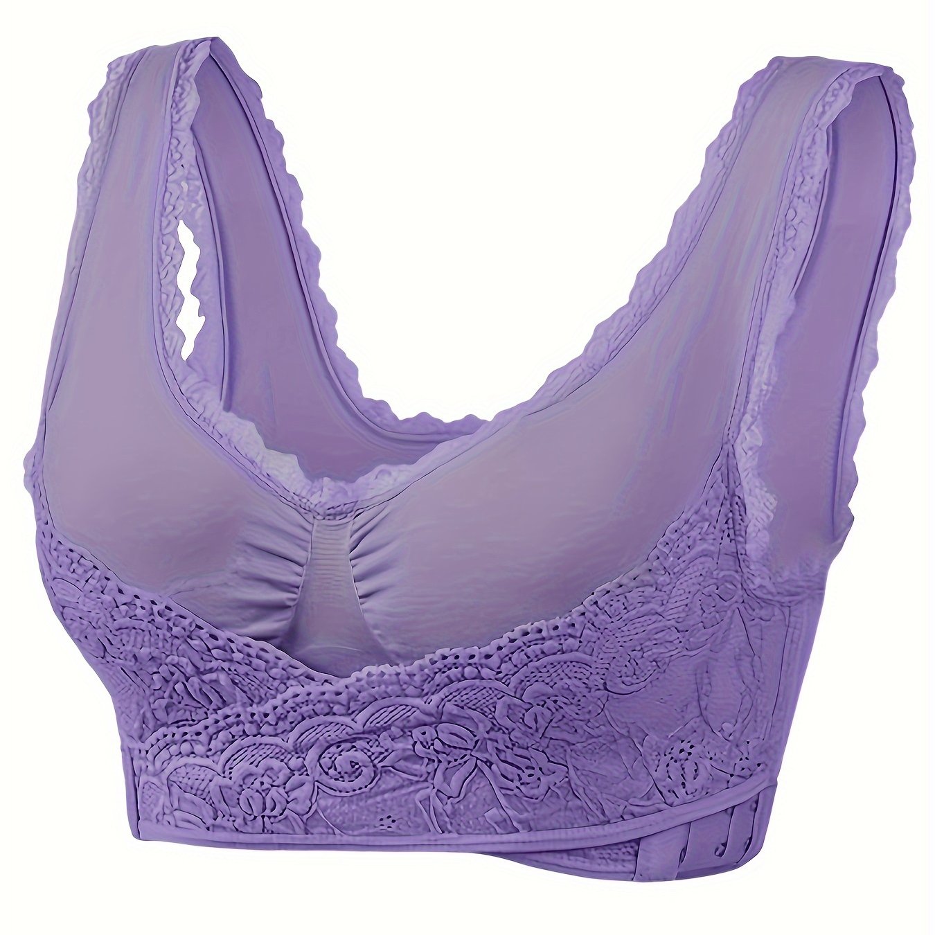 Wireless Lace Sports Bra Cross Side Buckle Tank Top for Women