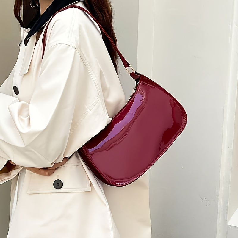 Ayollar uchun modali yelka sumkasi, xavfsiz fermuari, telefon cho'ntagi va mustahkam yelka tasmasi bilan, qizil/qora rangda, mukammal sovg'a tanlovi.