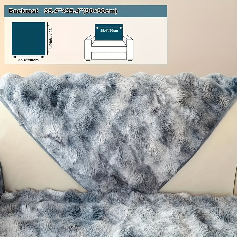 Funda de sofá de terciopelo en degradado beige y marrón, antideslizante, apta para mascotas, para salón y dormitorio