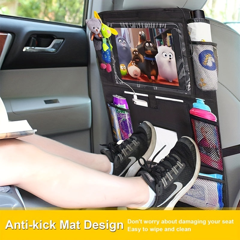 Car Seat Organizer with Storage Pockets and Hanging Mechanism for Rear Seat
