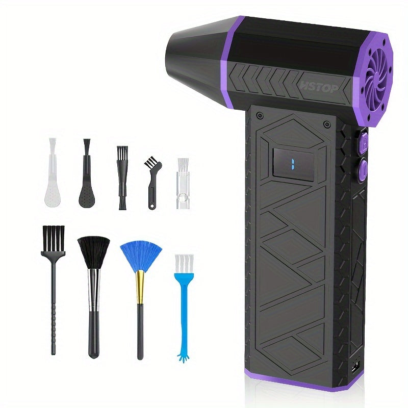 USB rechargeable handheld blower with digital display for camping outdoor use