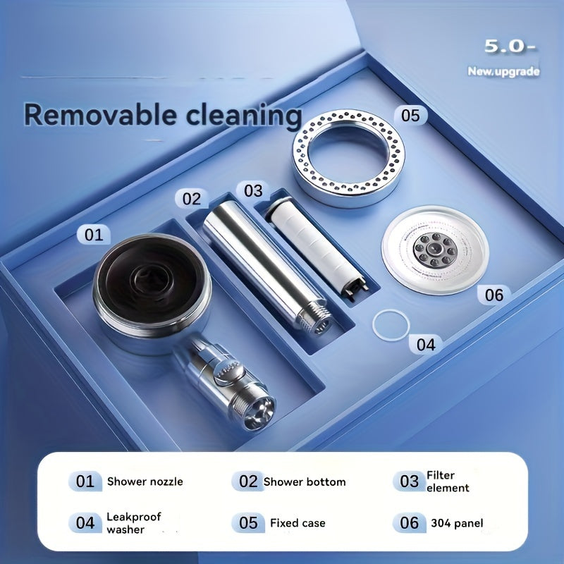 5 ta suv oqimi rejimi va filtratsiyaga ega, hashamatli qo'lni dush boshligi, 14-fevral kuni sovg'a uchun mukammal.