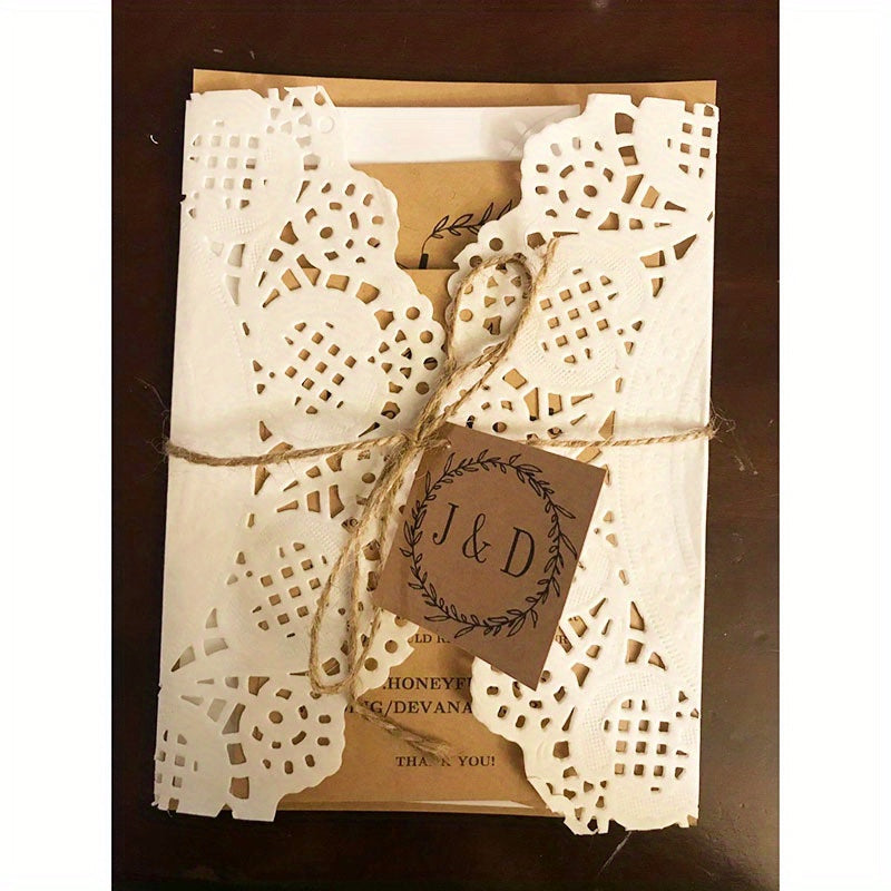 Set of 100 Round Lace Paper Doilies Oil Absorbent Placemats for Cake and Dessert Decoration