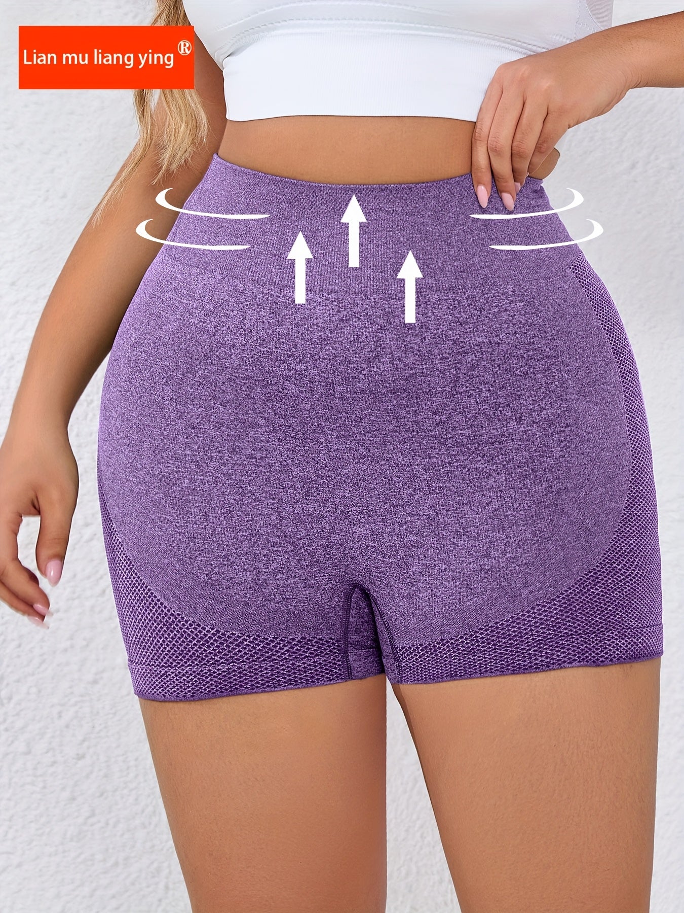 Plus Size High-Waisted Yoga Shorts Women Moisture-Wicking Breathable