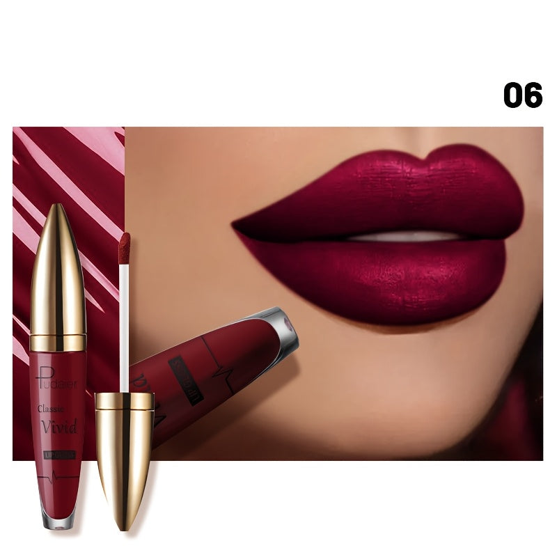 Pintalabios de terciopelo rojo mate para mujer de larga duración y humectante