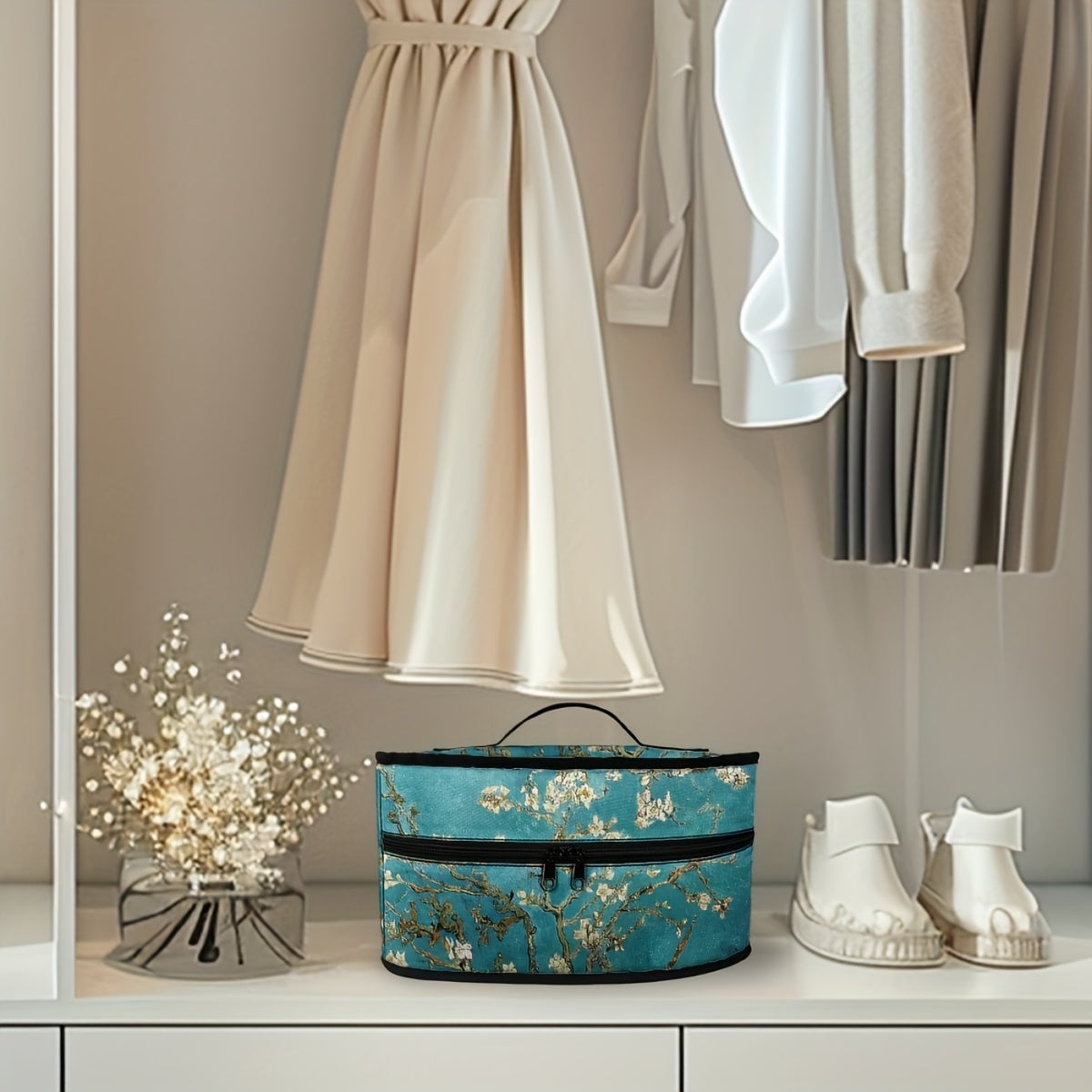 Portable Iron Storage Bag Dustproof Organizer with Handle and Dual Zippers