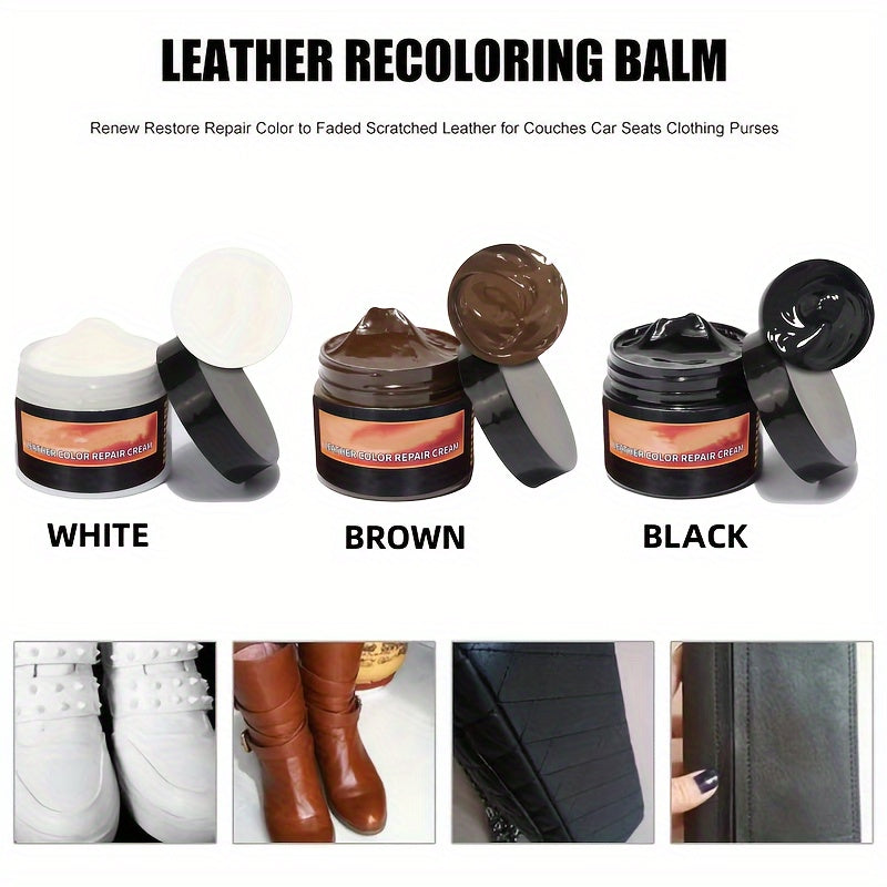 Leather Repair Cream for Scratched Leather Furniture Car Seats and Purses