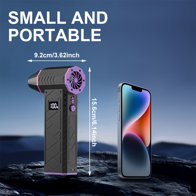 USB rechargeable handheld blower with digital display for camping outdoor use