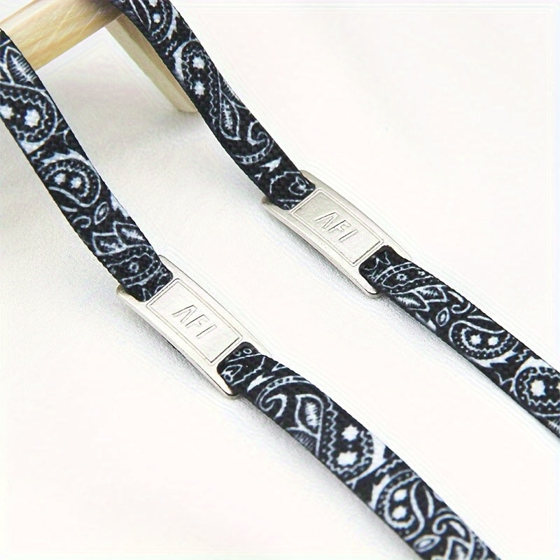 Unisex Flat Shoelaces with Decorative Buckles for Canvas and Sports Shoes