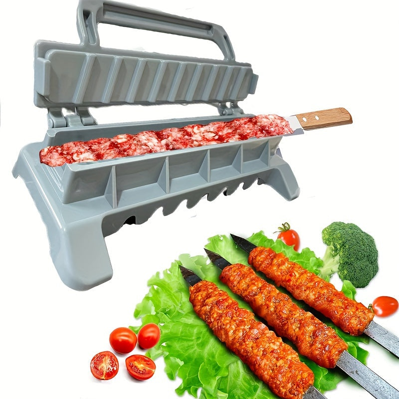 Molde para brochetas de plástico de una fila para barbacoa y uso en cocina