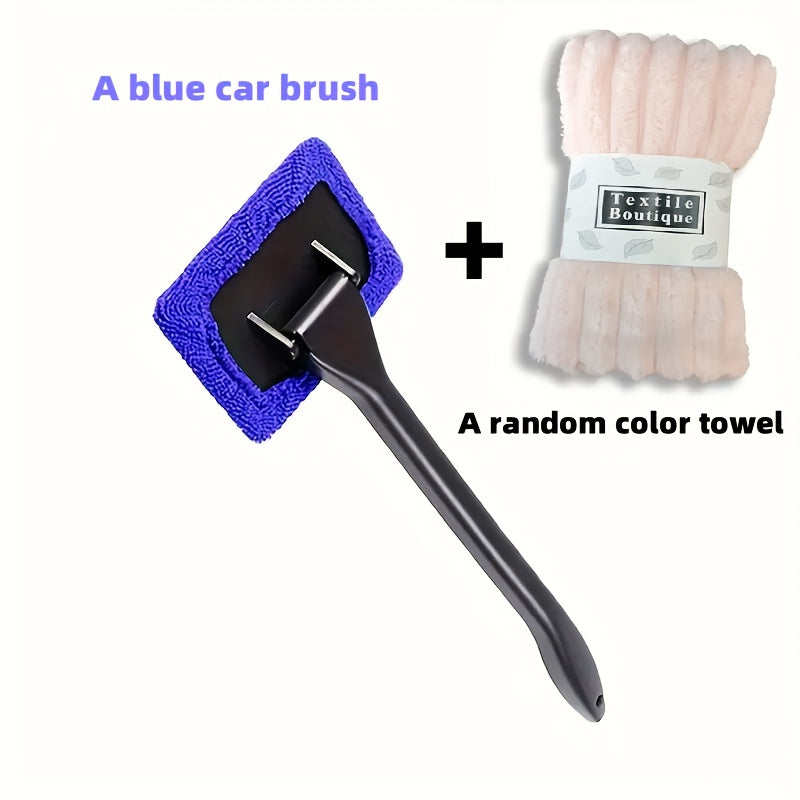 Long Handle Car Window Cleaner Brush Kit Interior Exterior Windshield Wiper