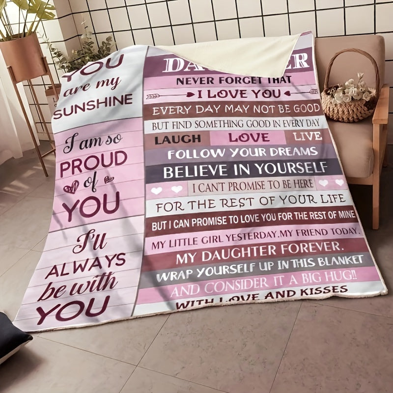 Manta de felpa "Para mi hija" suave para sofá, cama, viajes y camping