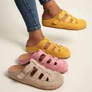 Women's Breathable Strappy Roman Shoes with Adjustable Buckle Beige Pink Yellow