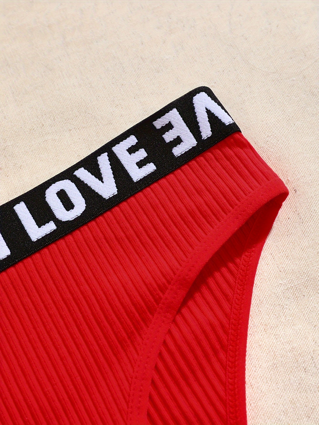 Women’s Ribbed Lingerie Set with Cami Bra and Panties