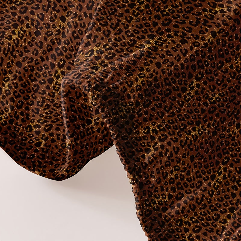 Leopard Pattern Fitted Sheet Soft Breathable Comfortable for Bedroom or Guest Room