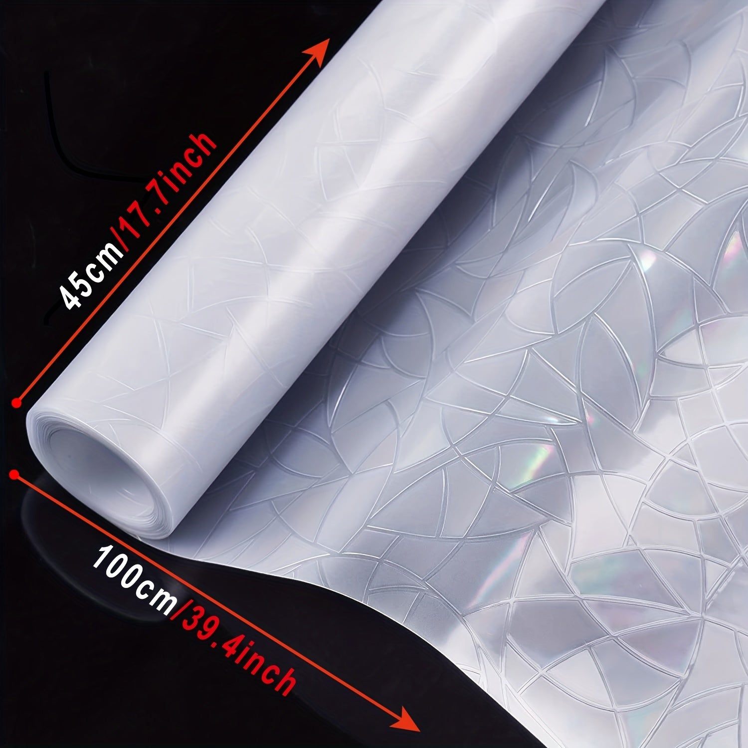 Translucent Geometric Pattern Window Film Static Cling Thermal Insulation Sticker Glue-Free Installation