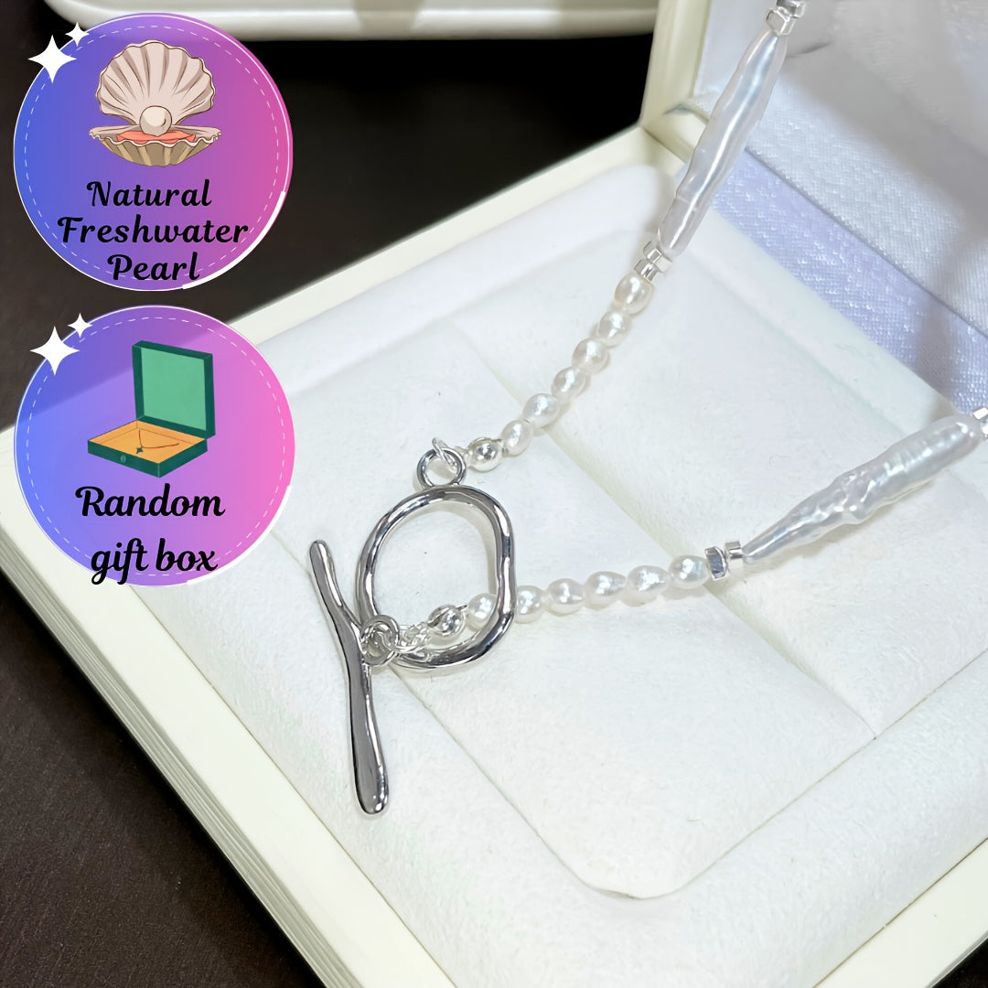 Серебряное ожерелье с барочной пресноводной жемчужиной в японском корейском стиле, подарок