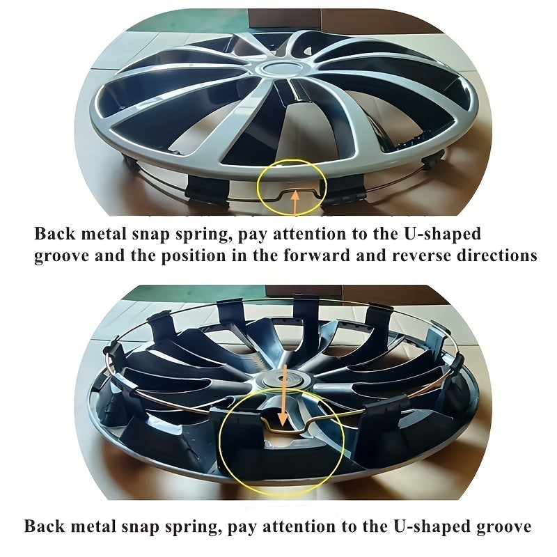 15-Inch Steel Wheel Cover Snap-On Hubcap Durable Plastic Car Accessory