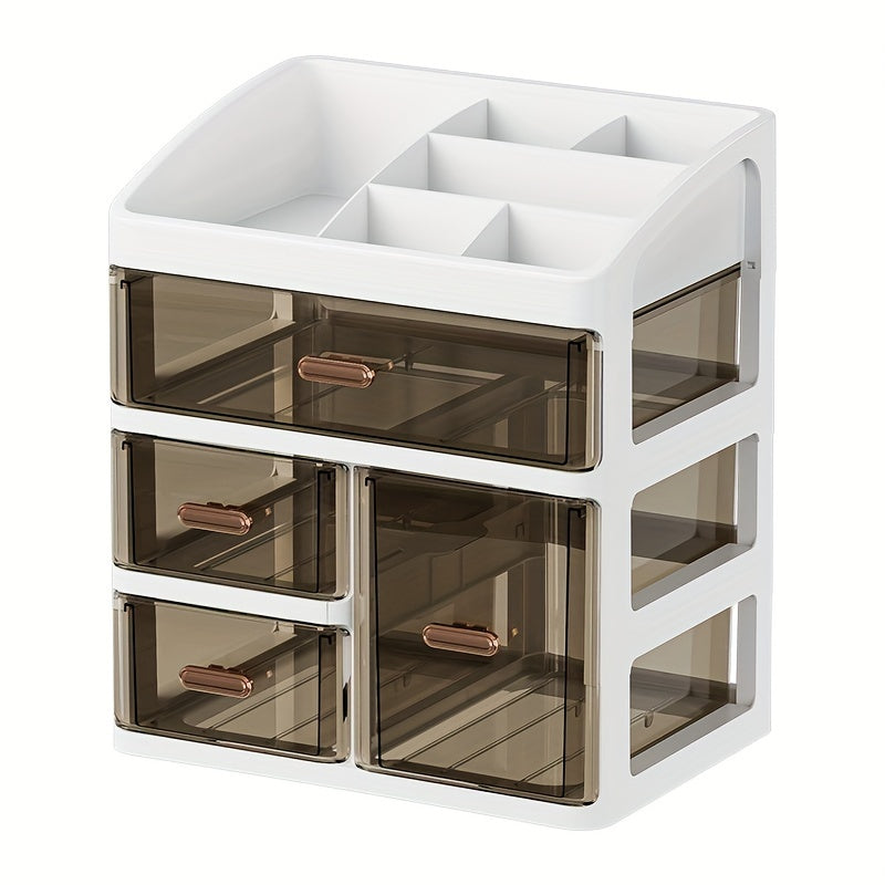Large Capacity Plastic Cosmetic Organizer with Drawers for Skincare Makeup and Essentials