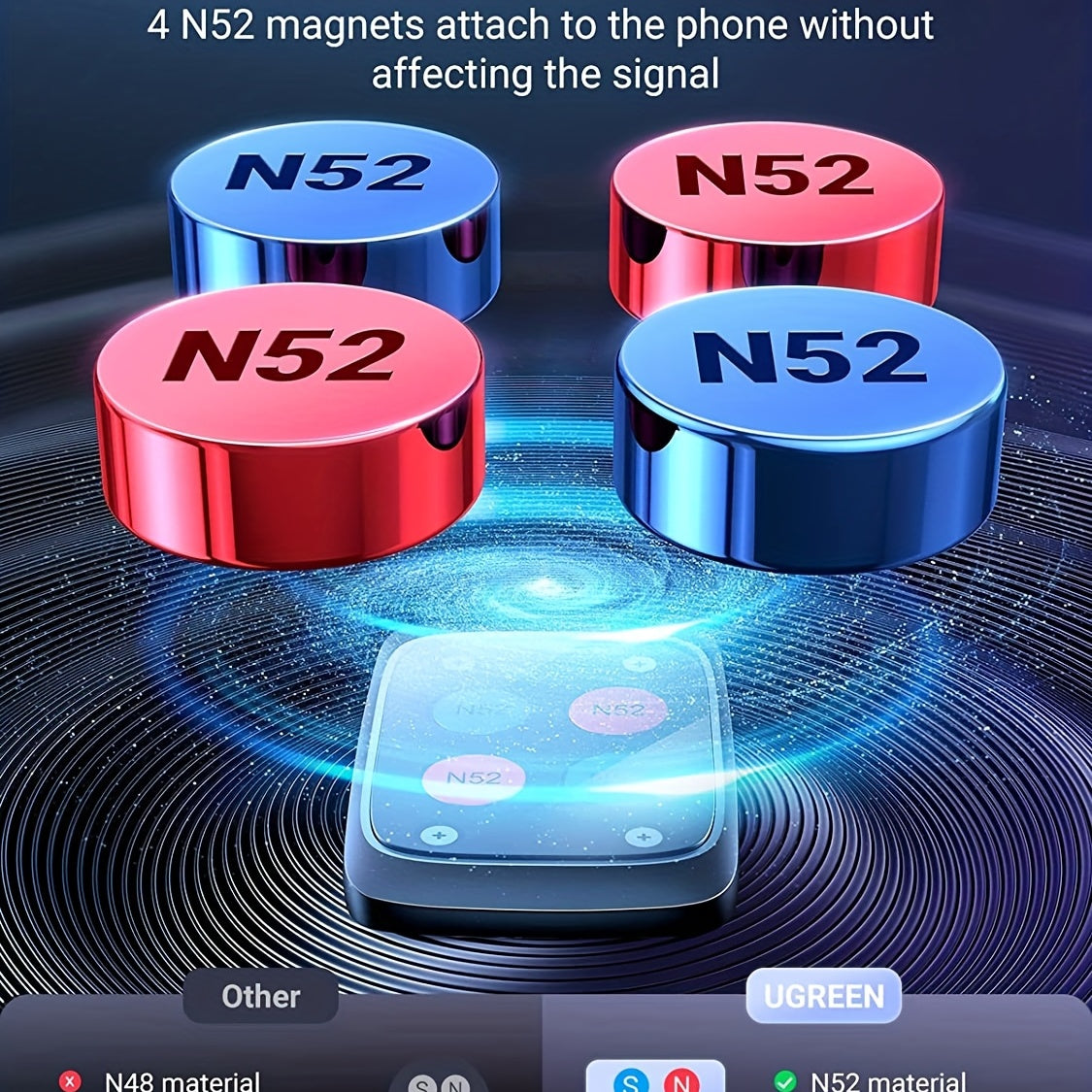 Soporte para teléfono de coche magnético de aleación de aluminio universal dorado con ajuste en la rejilla