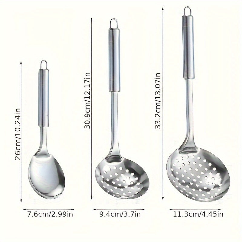 Set of 10 Stainless Steel Kitchen Utensils with Spatula Ladle Slotted Turner and More