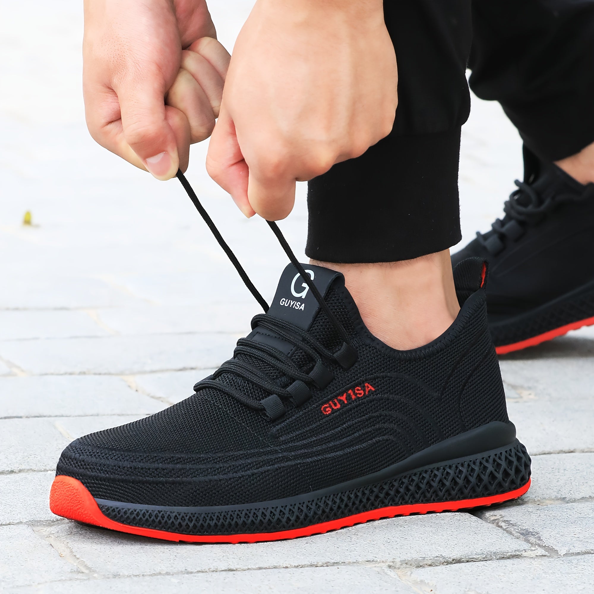 Men's Safety Work Shoes Steel Toe Breathable Mesh Non-Slip Rubber Sole All-Season