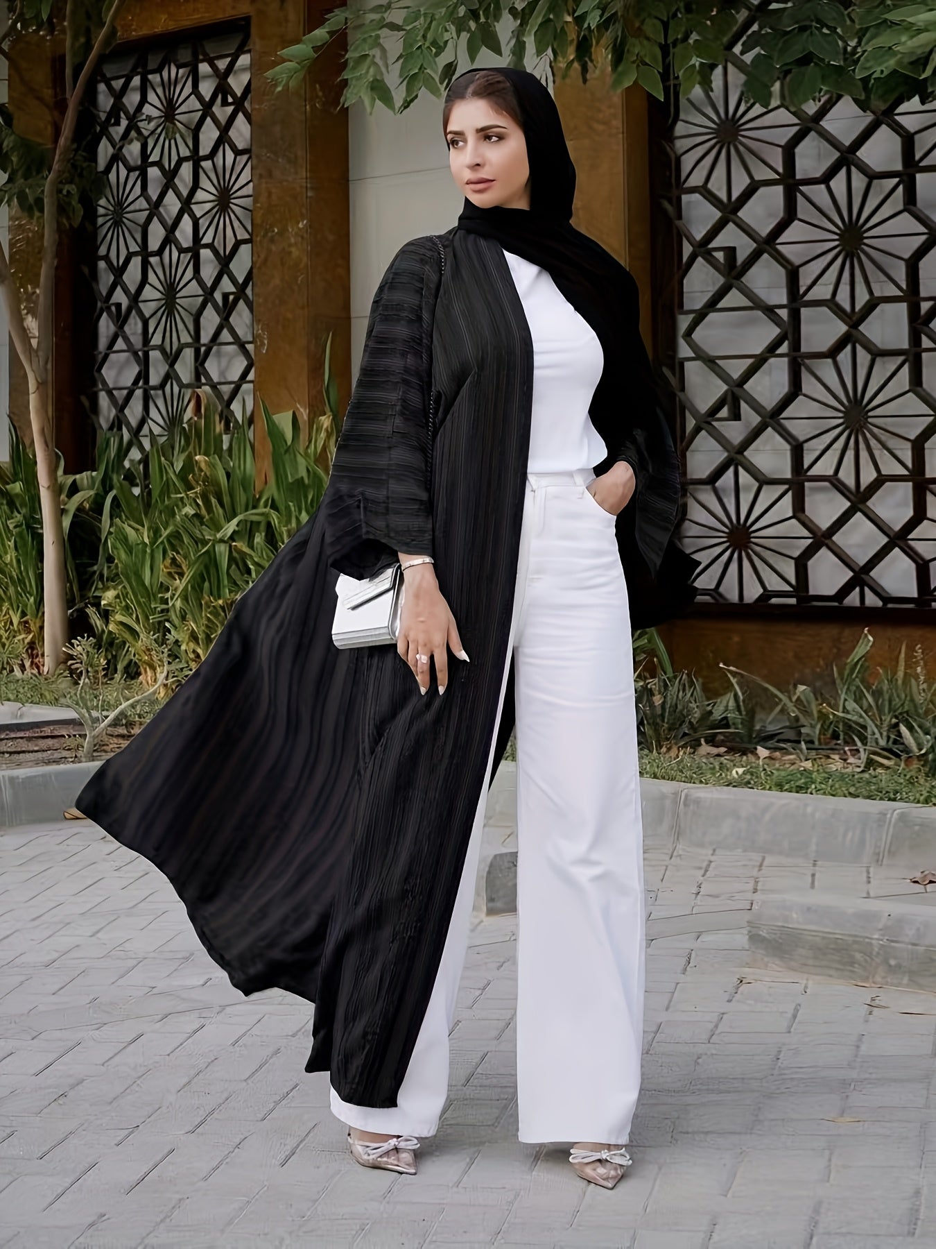 Plus Size Women's Long Sleeve Cardigan Solid Color Casual Layering Sweater