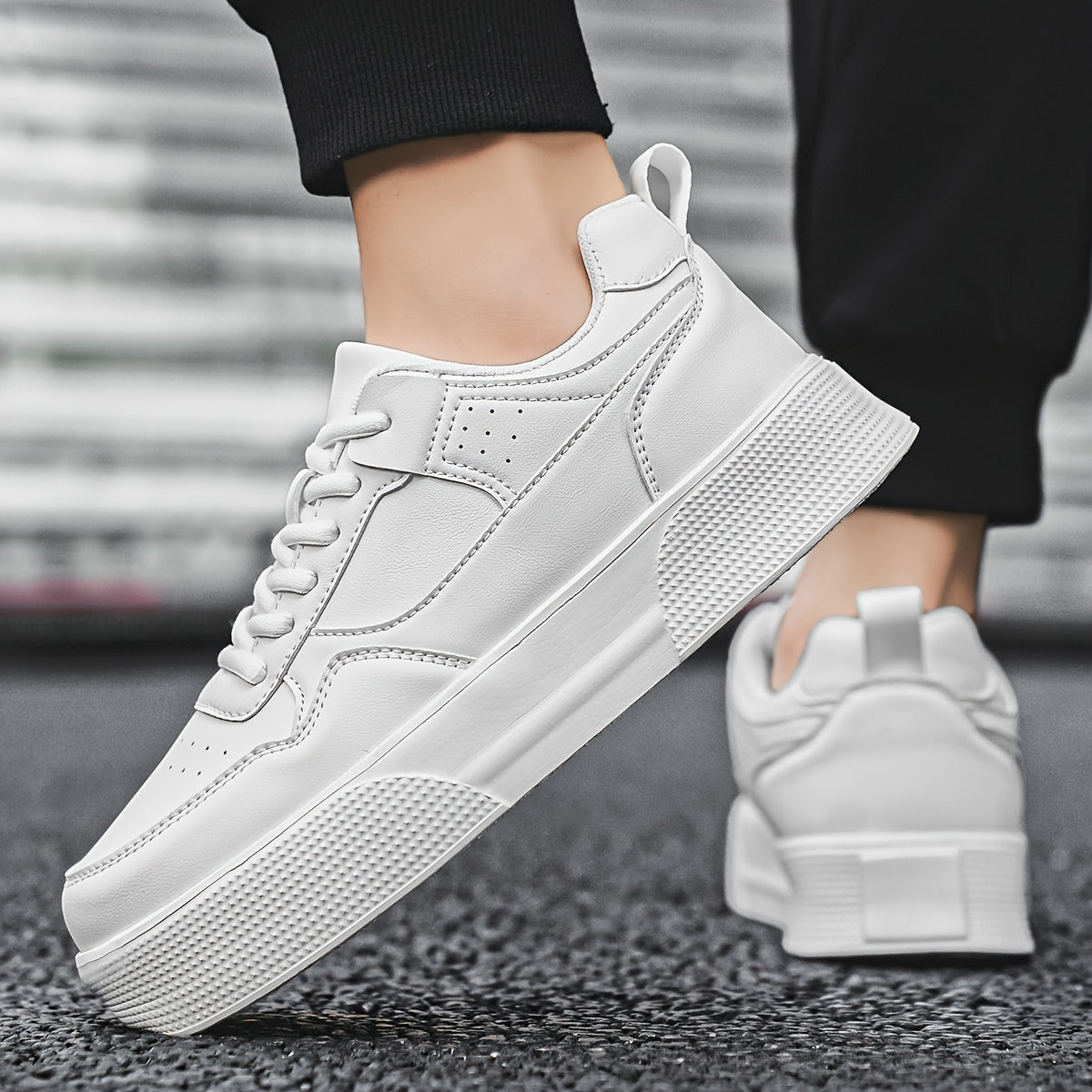 Men's Casual Sneakers Lightweight Stable Pronation Low Top Lace-Up PU EVA All-Season