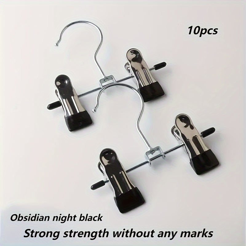 10 ta zanglamaydigan po'latdan tayyorlangan shimlar uchun panjara tutqichlari, kliplar bilan, shimlar, yubkalar, ko'kraklar, sharf va ichki kiyimlar uchun, xonadon, yotoqxona, bolalar uchun joyni tejovchi garderob tashkilotchisi