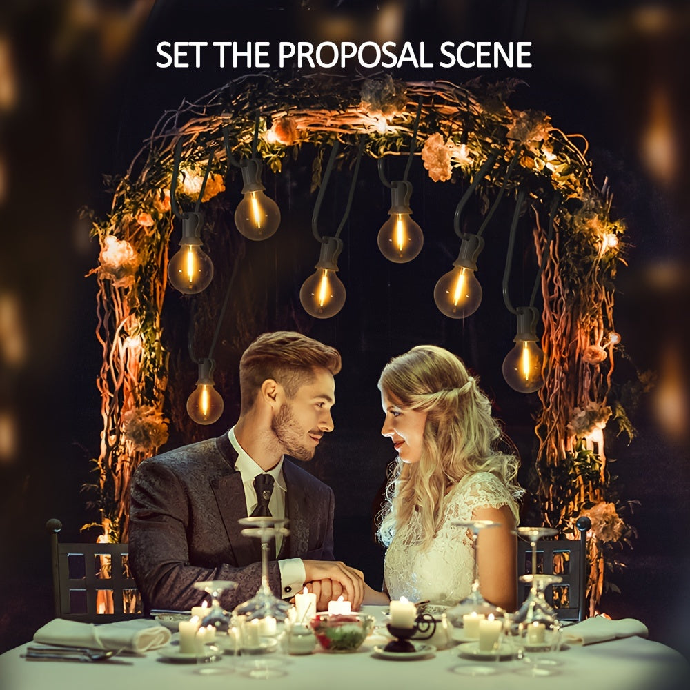 Solar String Lights with Shatterproof G40 LED Bulbs Solar Powered Outdoor Decor