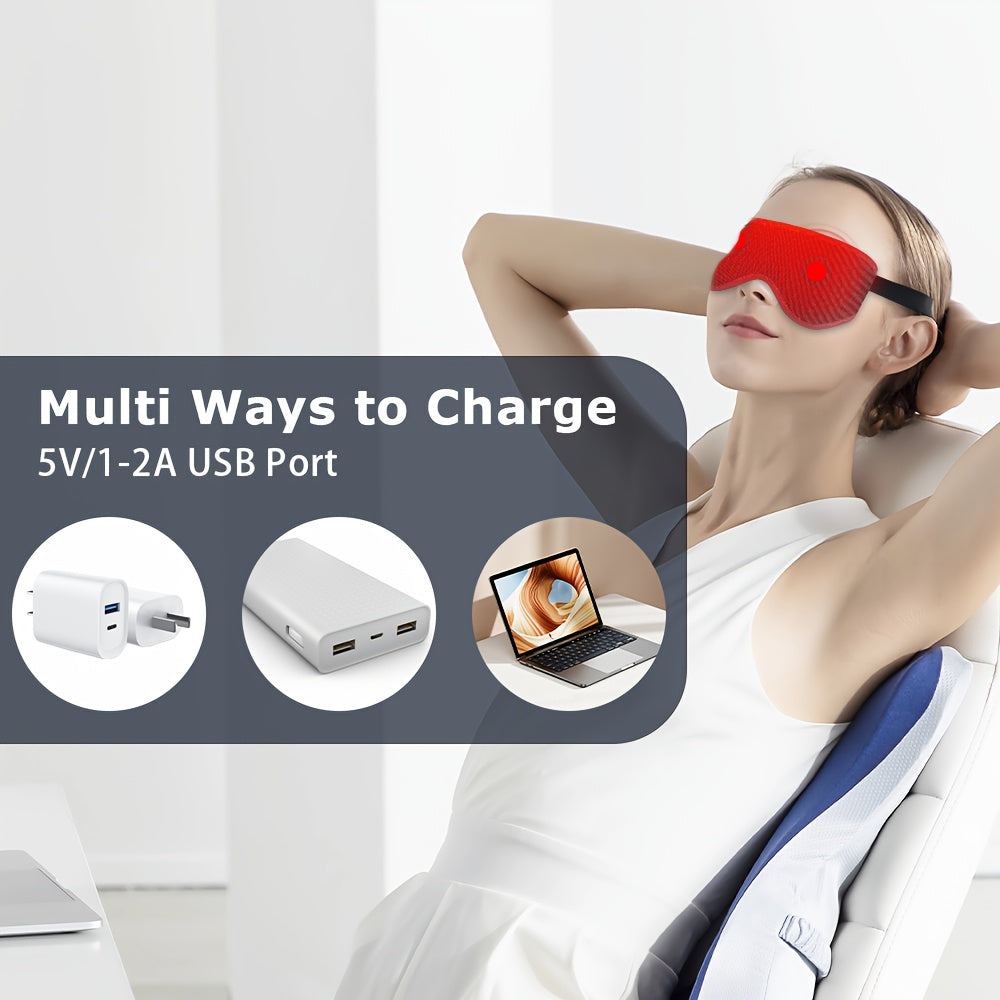 Heated Eye Mask USB Washable for Hot Compress Relaxing Eyes Sleep Aid