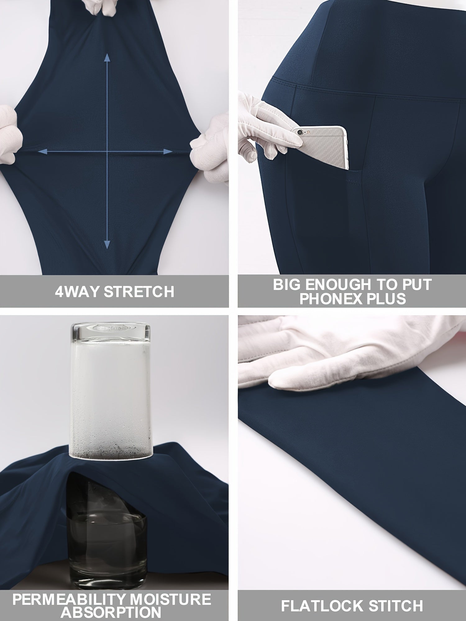 Plus Size Women's High-Waisted Crop Pants Black Stretchy Skinny Fitness Everyday