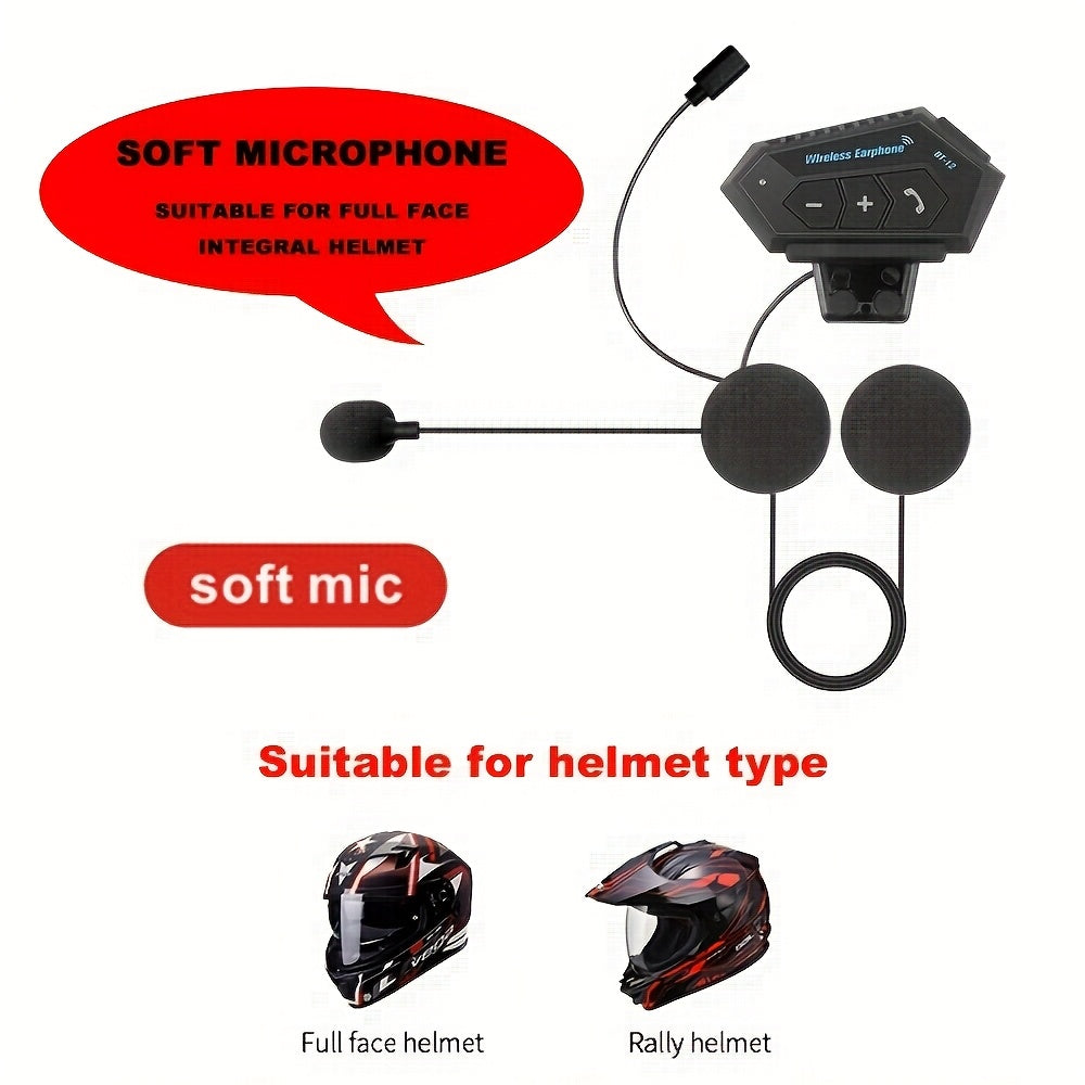Motorcycle Helmet Headset Wireless Stereo Hands-Free Call Speaker