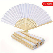 Pack of 10 Foldable Paper Fans for Parties and Events