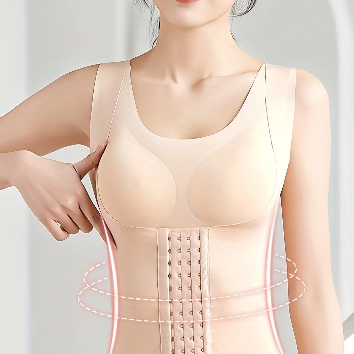 Бюстгальтер для спорта без швов с контролем живота и высокой поддержкой, с V-образным вырезом, для йоги, plus size