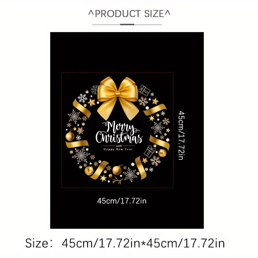 Glass Window Cling Christmas Wreath Static Adhesive Holiday Party Decor