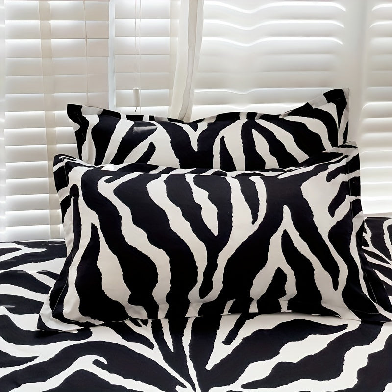 Fundas de almohada de algodón con aloe vera y cierre de sobre, patrón geométrico, lavables a máquina