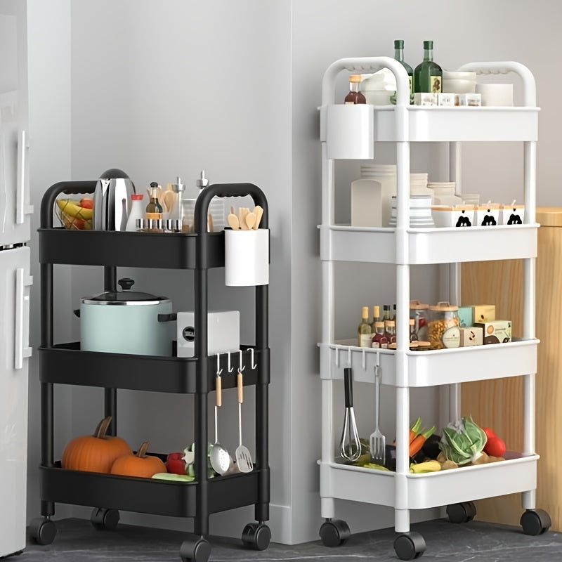 Rolling Storage Cart with Wheels for Kitchen Bathroom Living Room Organization