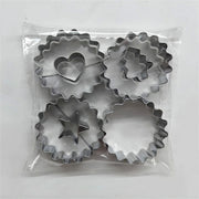 Set of 4 Stainless Steel Cookie Cutters for Holidays Heart Star Christmas Tree Pastry Baking