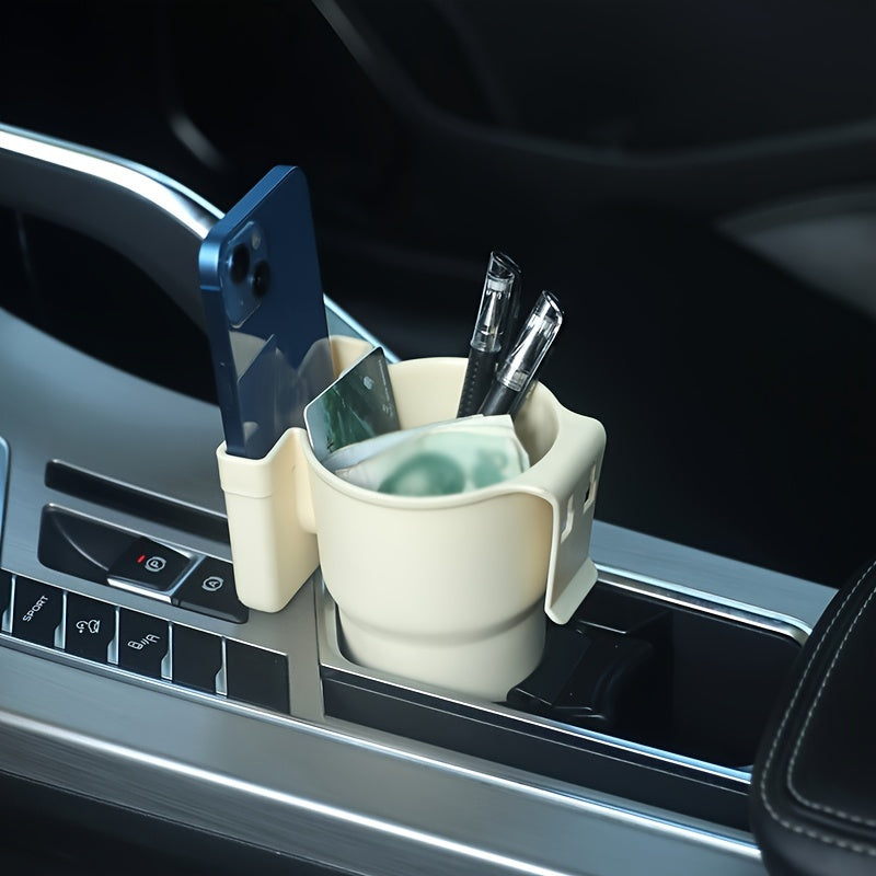 Multi-Purpose Car Cup Holder with Phone Stand Durable PP Vent Clip Adjustable Organizer