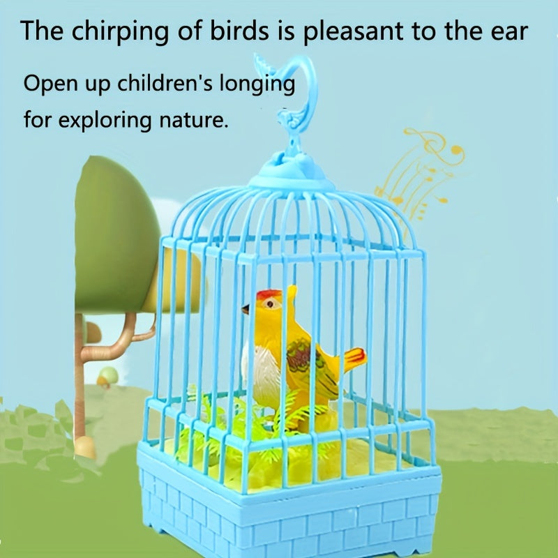 Voice-Controlled LED Birdcage with Sound and Light in Pink or Blue for Pet Birds