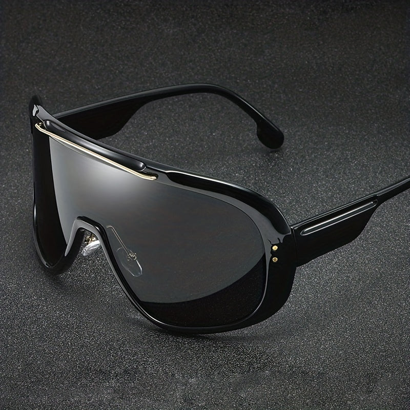 Gafas deportivas de gran montura para hombre con una sola lente, a prueba de viento y polvo, para ciclismo al aire libre, moda y protección ocular