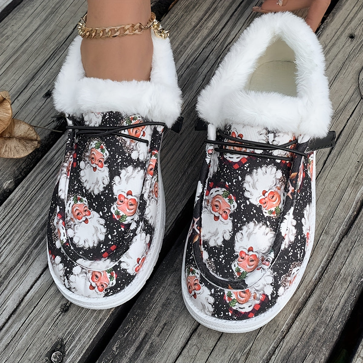 Women's Fabric Slip-On Shoes Anti-Slip PVC Sole Casual Footwear