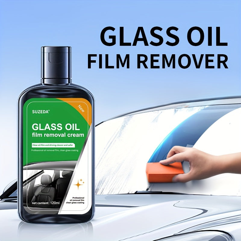 Kit de removedor de película de aceite para limpiaparabrisas con herramienta de limpieza de cristales y removedor de manchas de agua para ventanas y espejos de coche