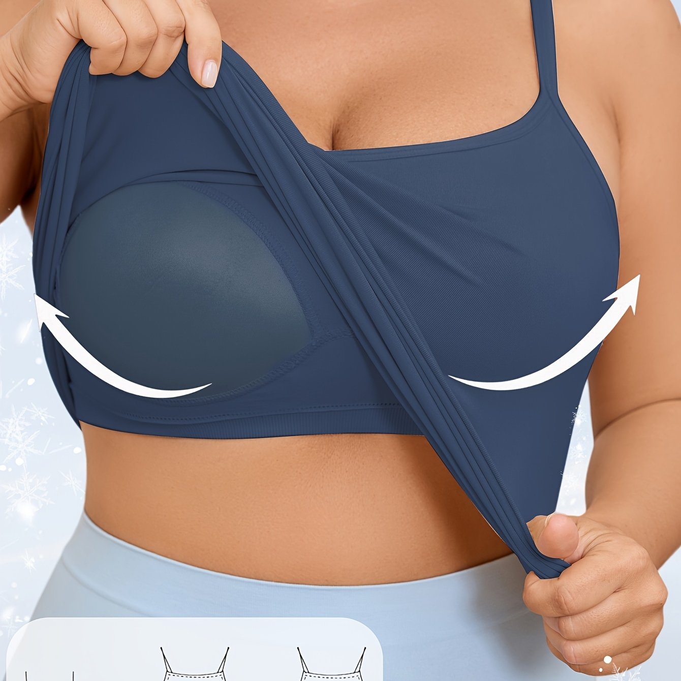 Plus-Size Seamless Elastic Camisole with Built-in Pads for Women