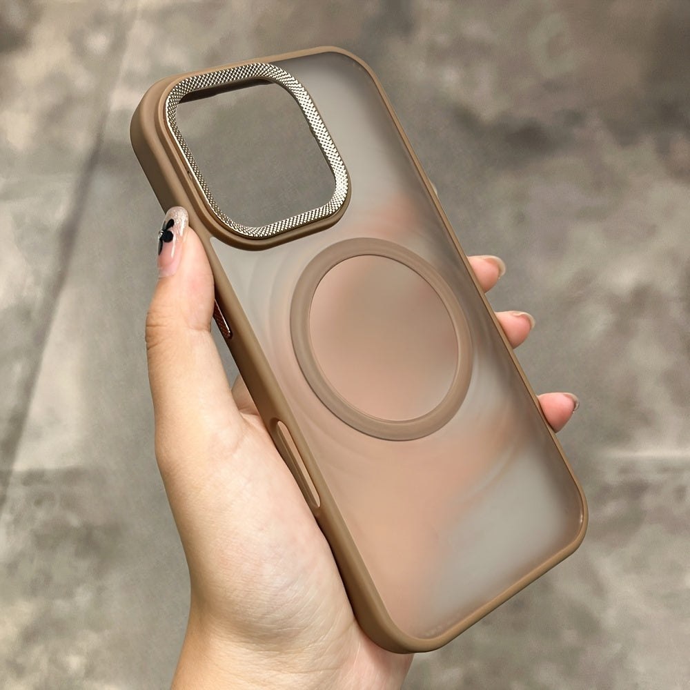 Magnetic Wireless Charging Case for iPhone with Metal Camera Protection and Shockproof Bumper