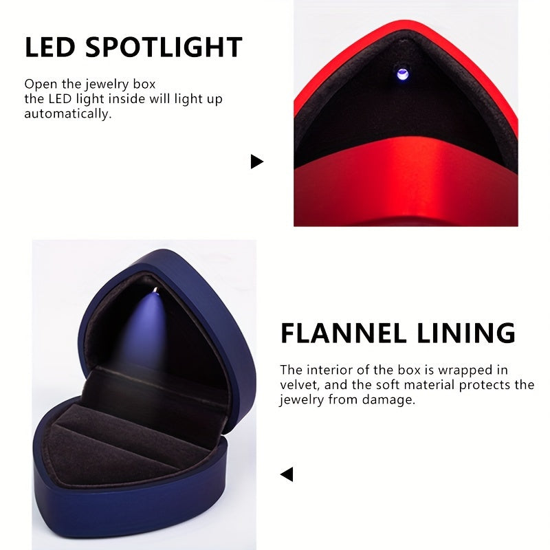 Joyero en forma de corazón con soporte para anillos para el Día de San Valentín en varios colores