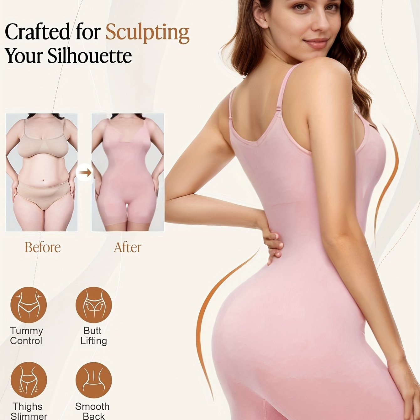 Women's Plus Size Shaping Bodysuit Seamless Tummy Control Sleeveless Solid Color