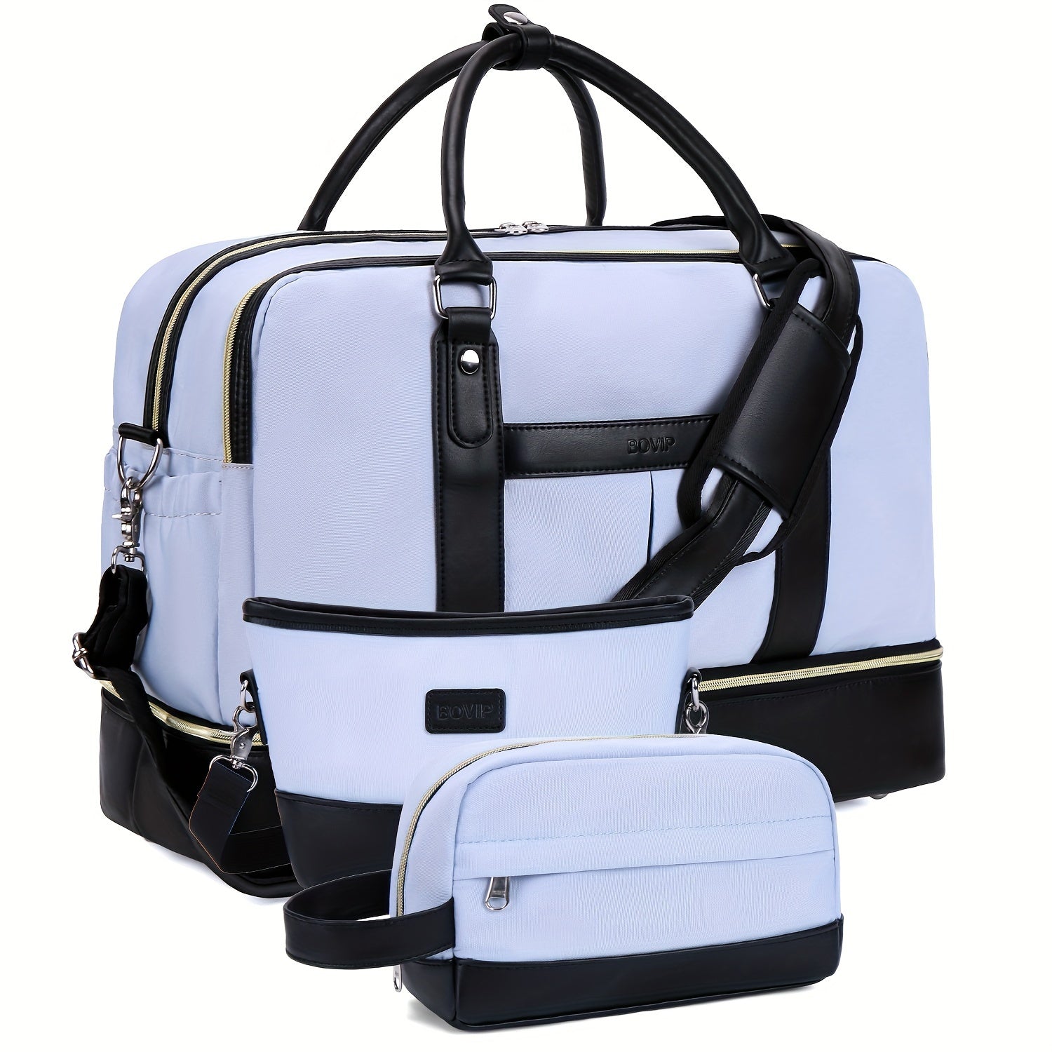 White Canvas Travel Bag with Detachable Strap for Daily Use